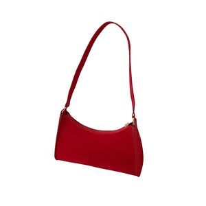 Leather Shoulder Bag Minimalist Clutch Purse Underarm Bag Trendy Red ;)